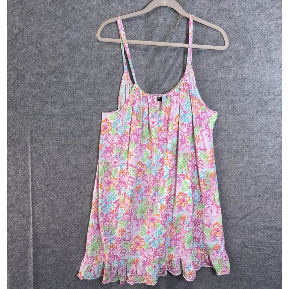 Lauren Ralph Lauren Sleeveless Nightgown Dress Womens XL Pink Floral Lightweight